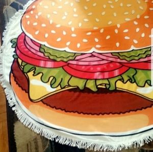 Hamburger Tassel Large Round Summer Beach Towel